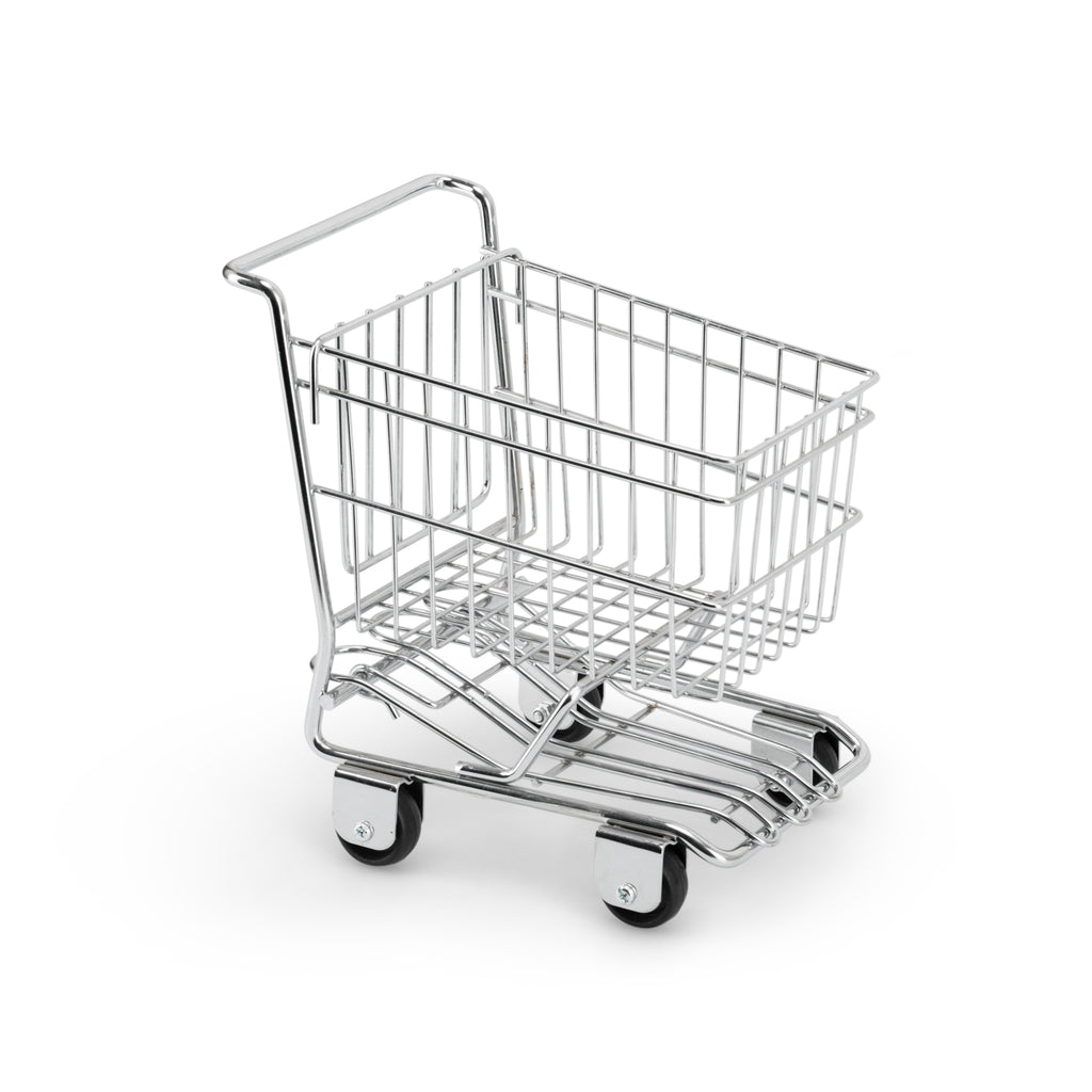 Miniature Chrome Shopping Cart / Office Tray