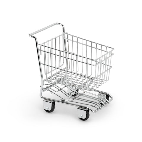 Miniature Chrome Shopping Cart / Office Tray