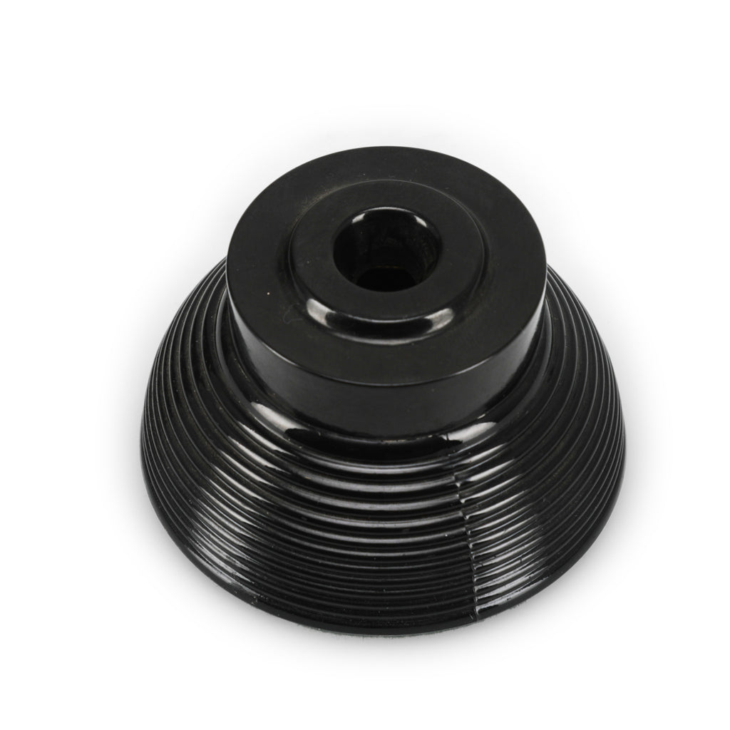 Black Round Ribbed Pen Holder
