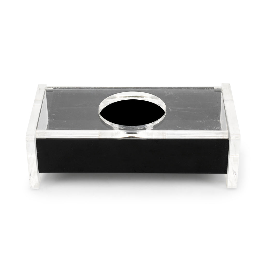 Clear / Black Acrylic Tissue Box