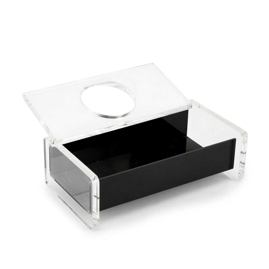 Clear / Black Acrylic Tissue Box