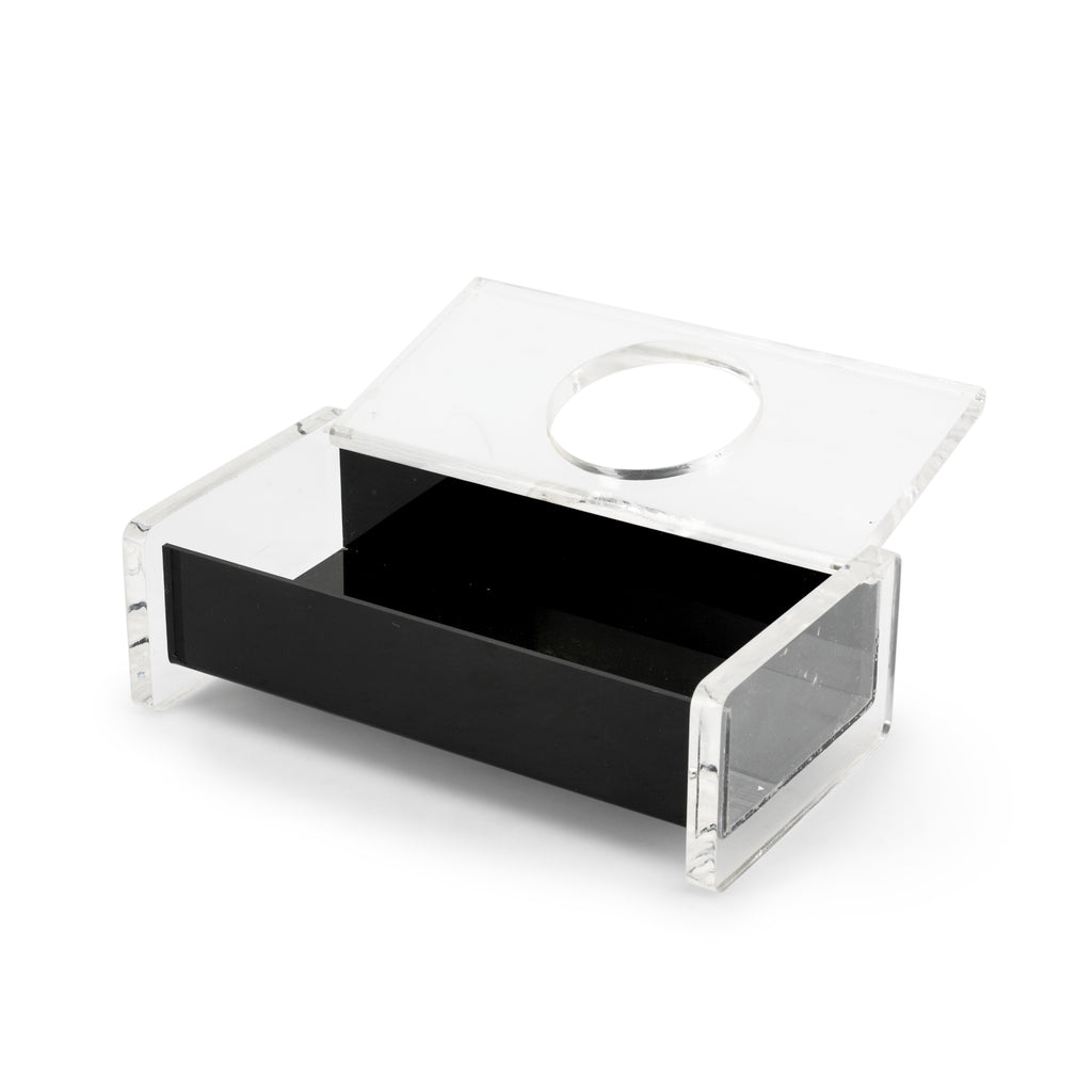 Clear / Black Acrylic Tissue Box
