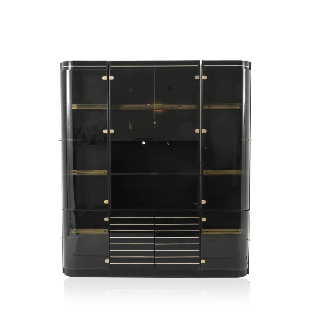 Black Glass Deco Cabinet