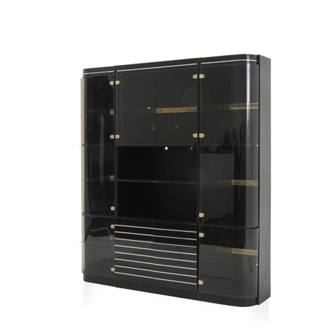 Black Glass Deco Cabinet