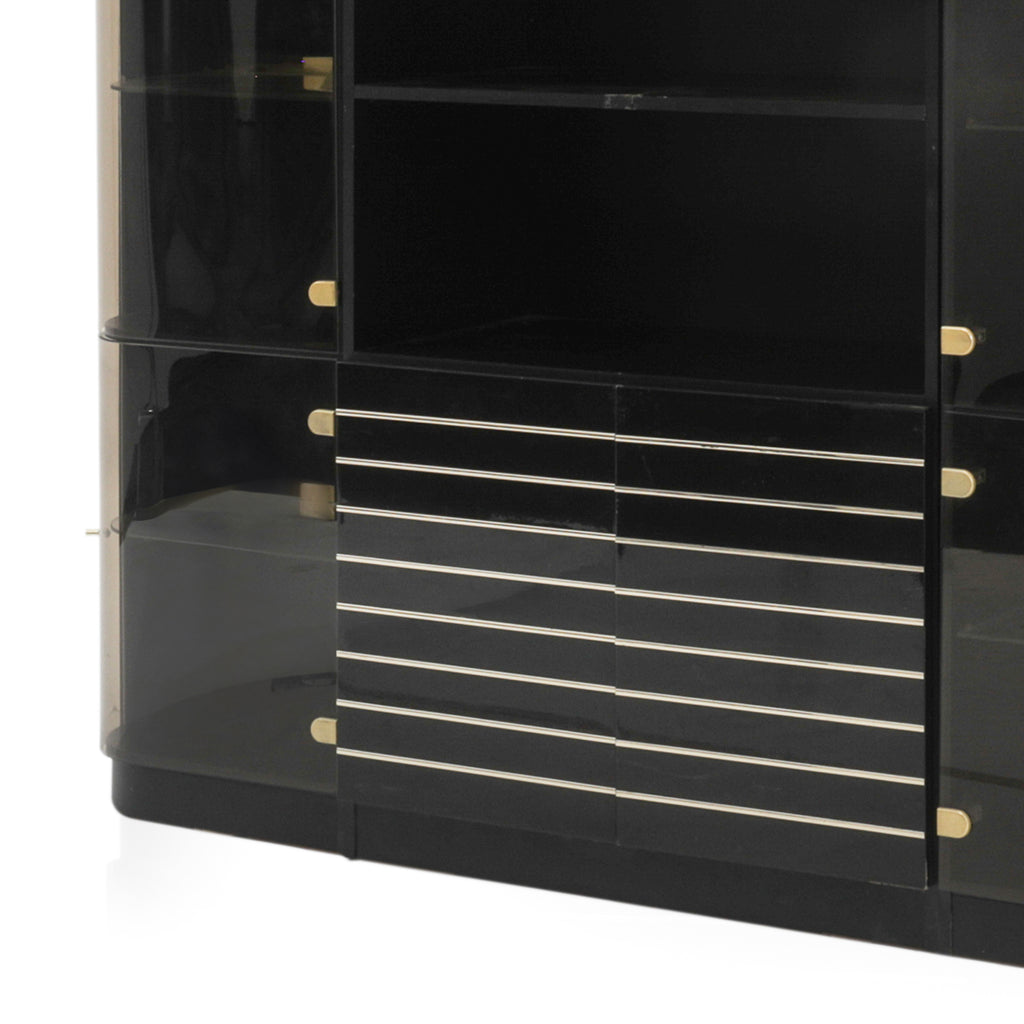 Black Glass Deco Cabinet