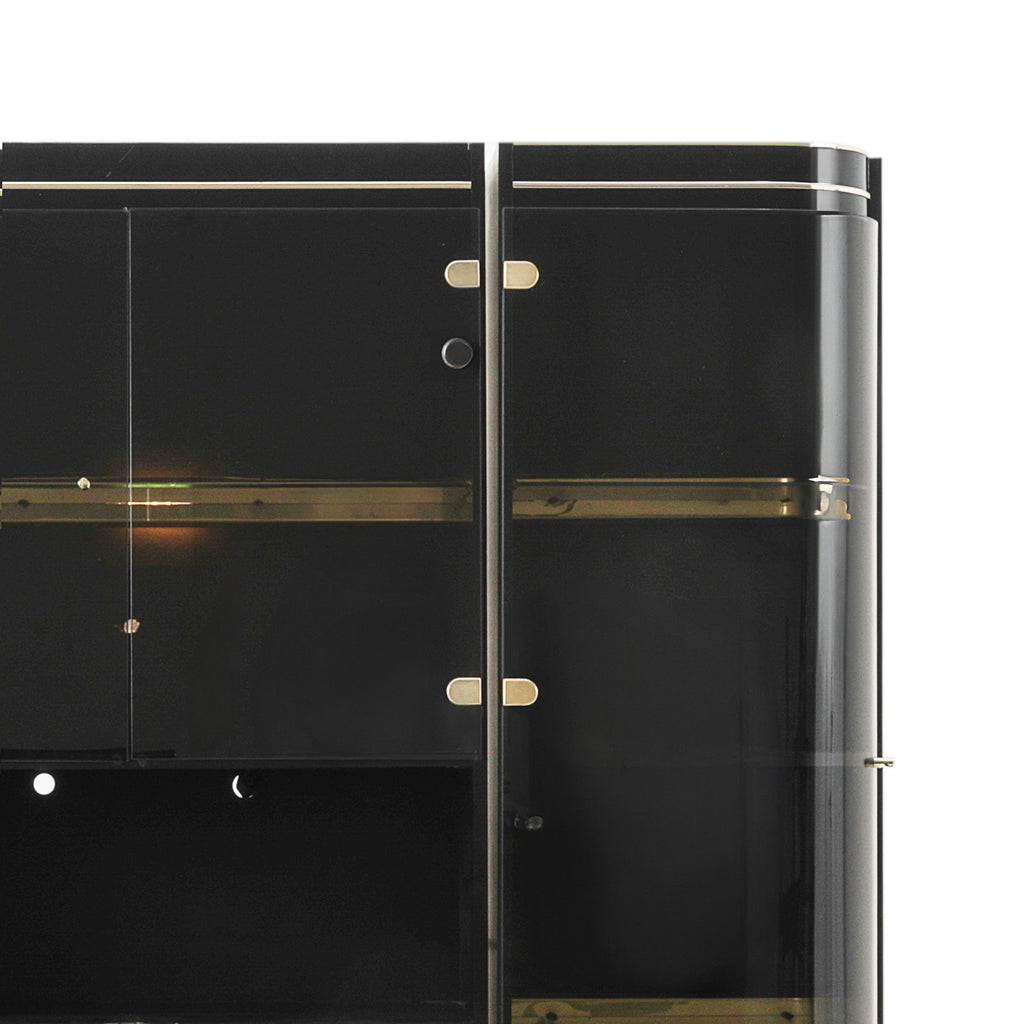 Black Glass Deco Cabinet