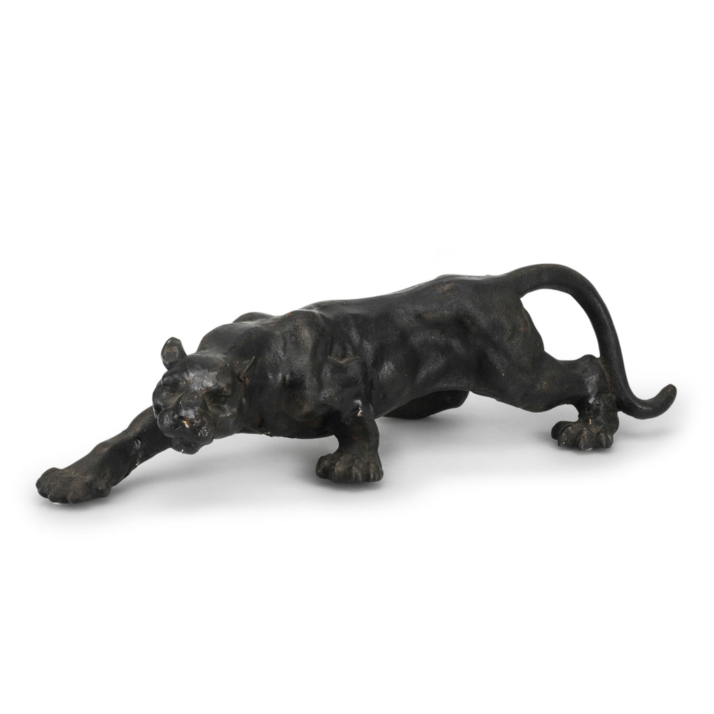 Black Iron Panther Sculpture (A+D)