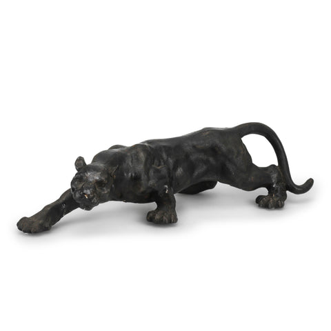Black Iron Panther Sculpture (A+D)