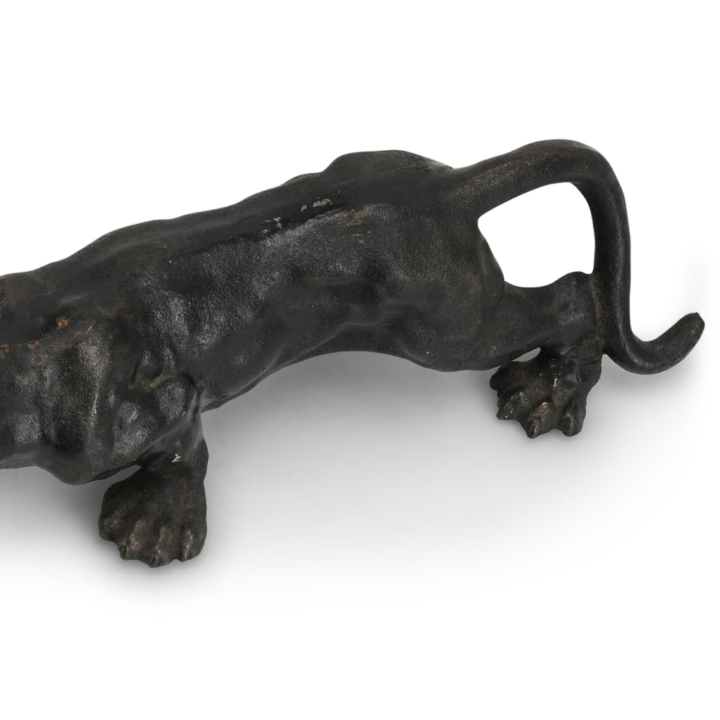 Black Iron Panther Sculpture (A+D)
