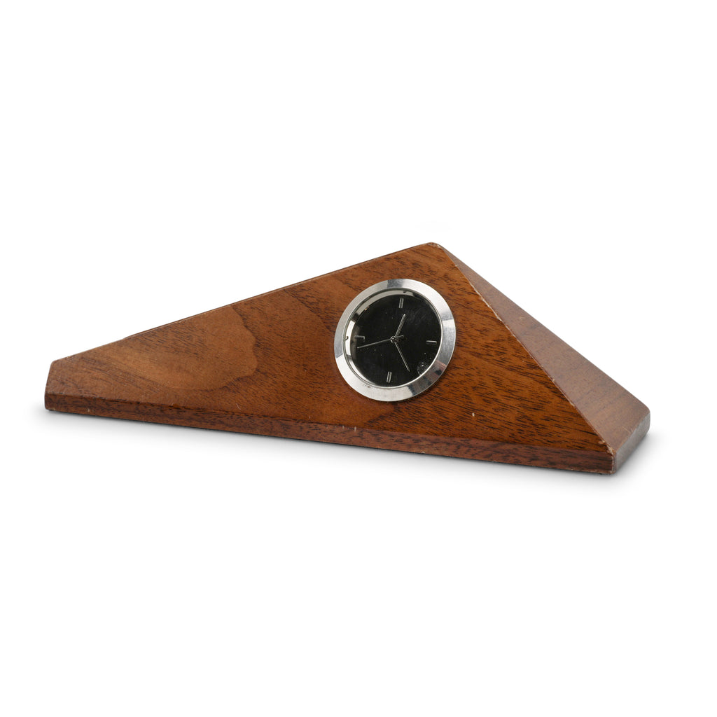 Triangular Black / Wood Desk Clock