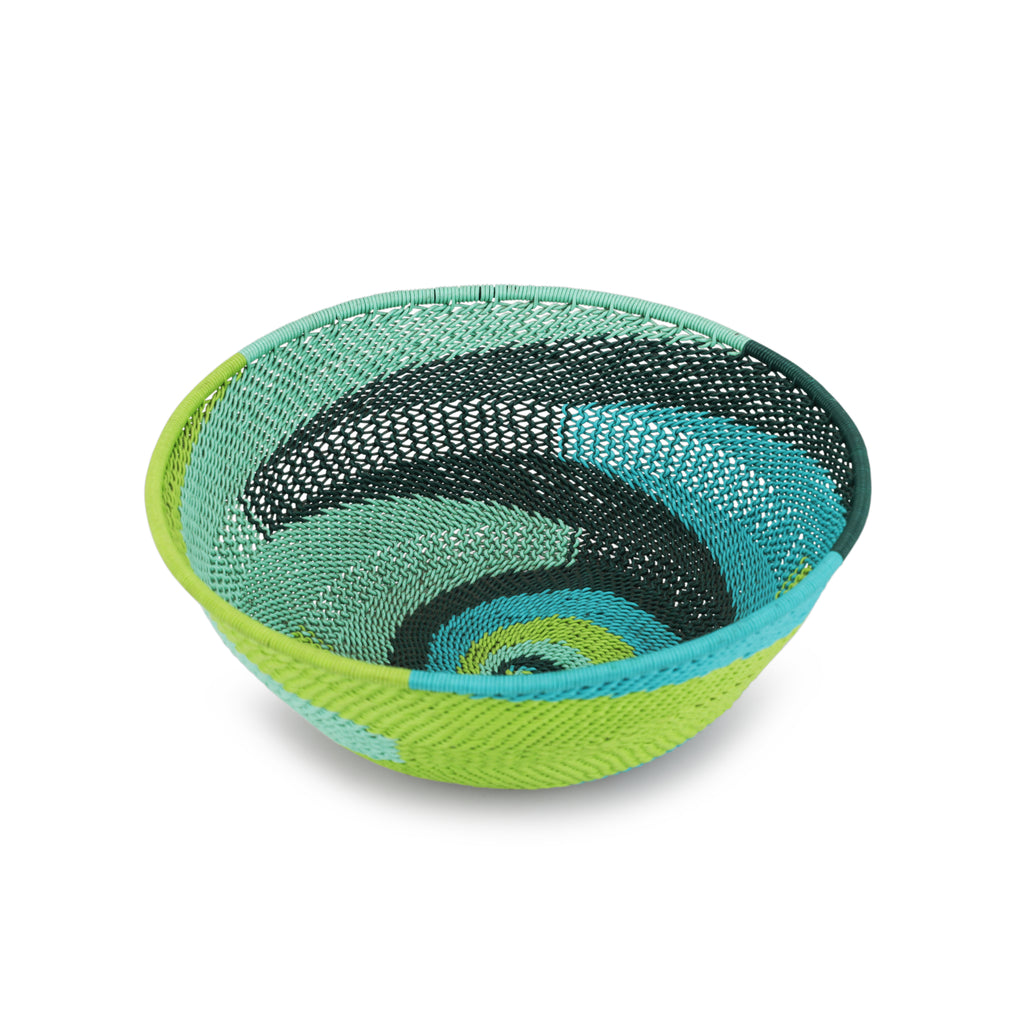Green / Blue Spiral Round Bowl (A+D)