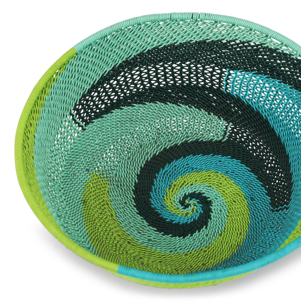 Green / Blue Spiral Round Bowl (A+D)