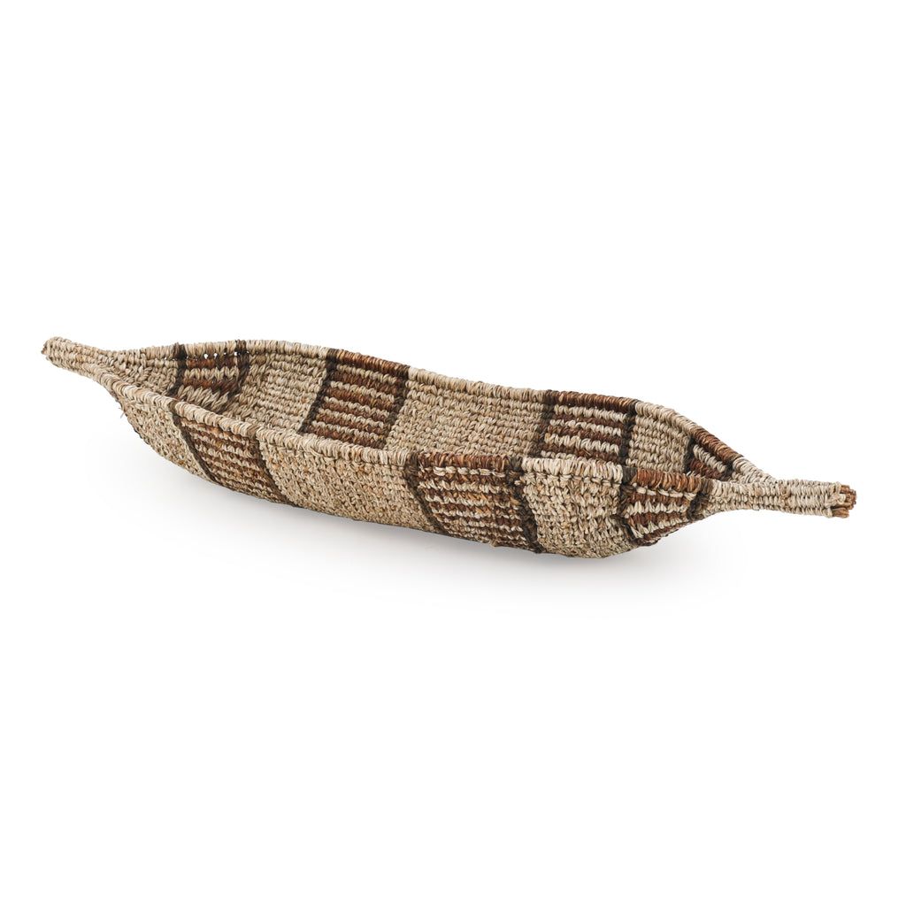 Woven Brown Wicker Boat Bowl