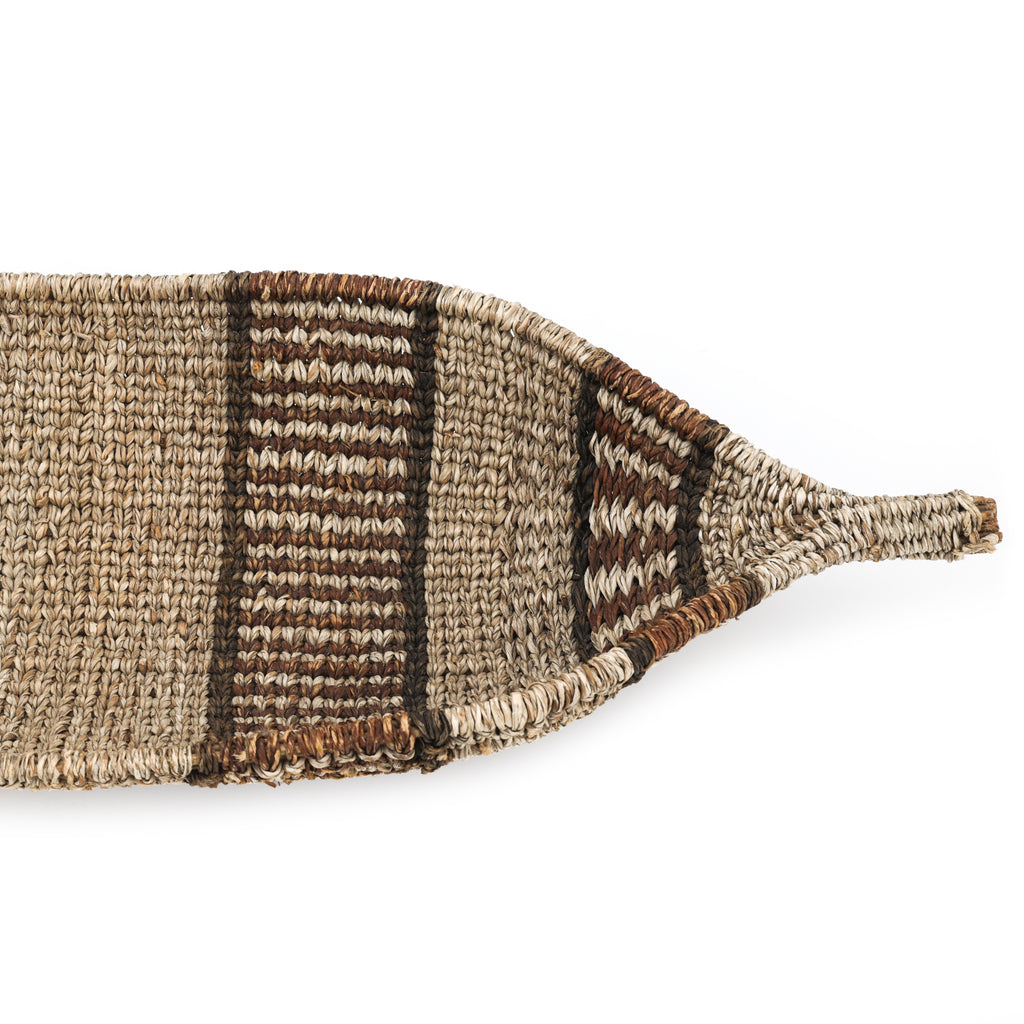 Woven Brown Wicker Boat Bowl