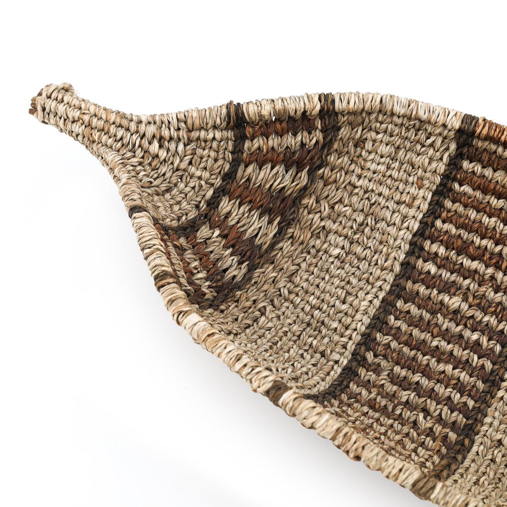 Woven Brown Wicker Boat Bowl