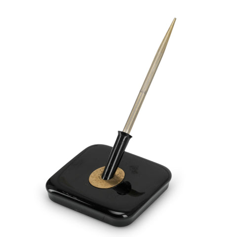 Square Black / Brass Pen Holder