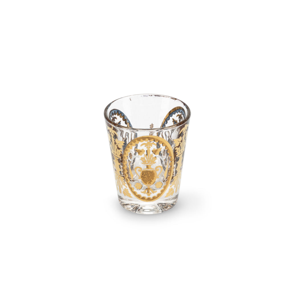 Gold Paisley Shot Glass Set with Carrier