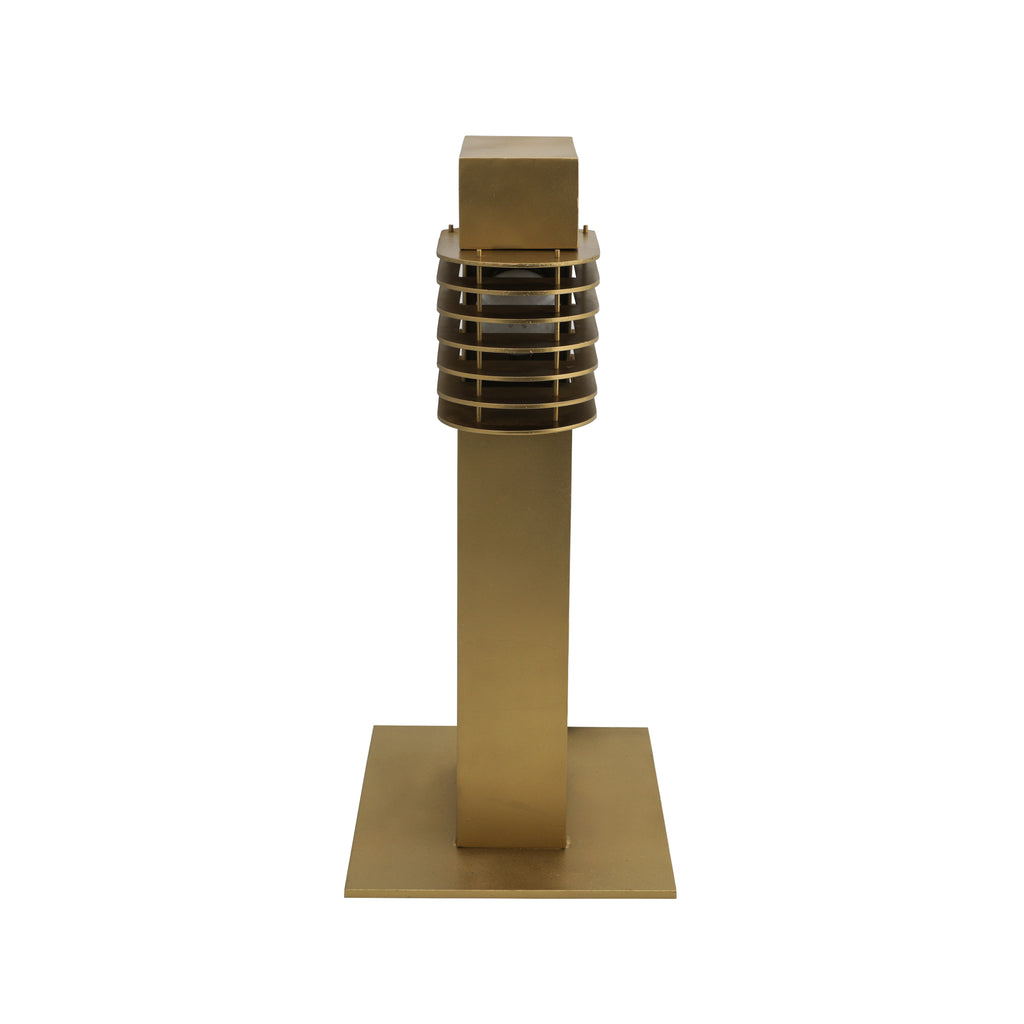 Gold Outdoor Caged Walkway Lamp