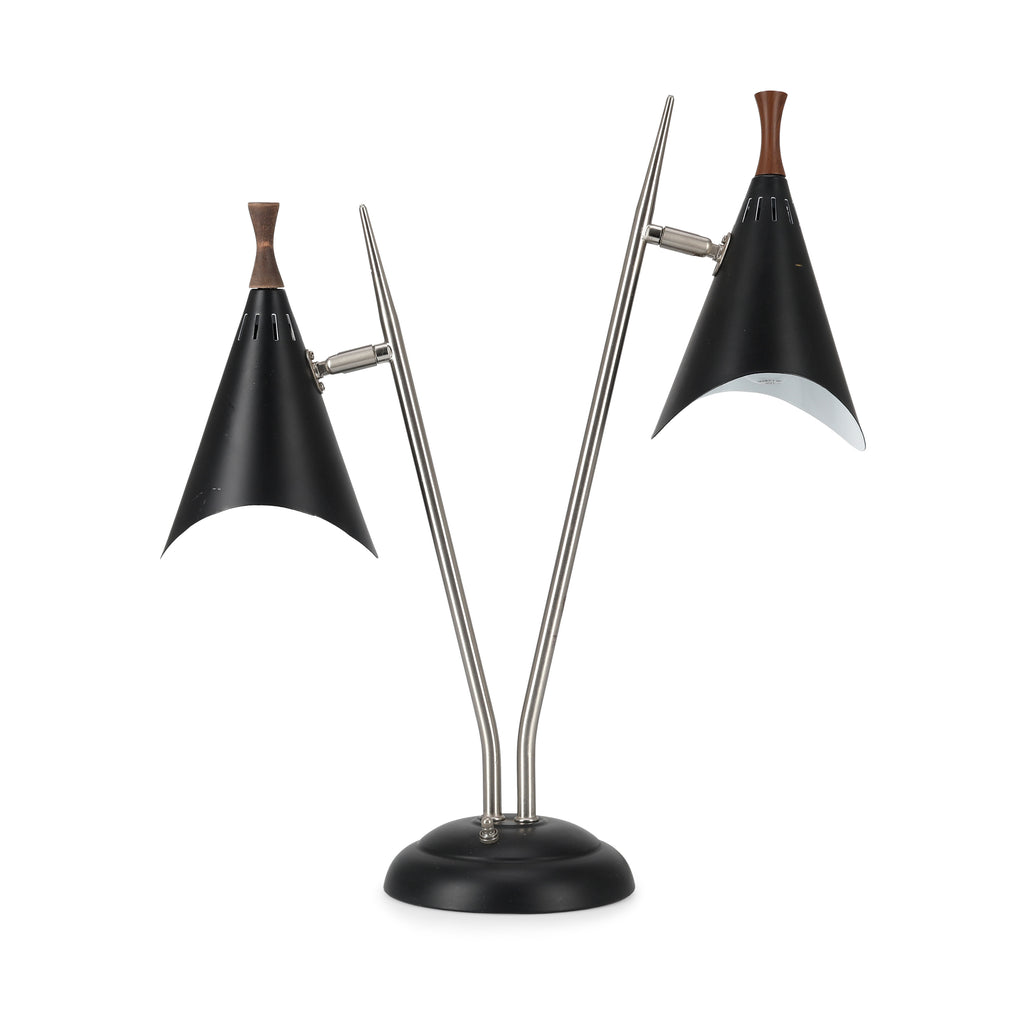 Black Double Cone Desk Lamp