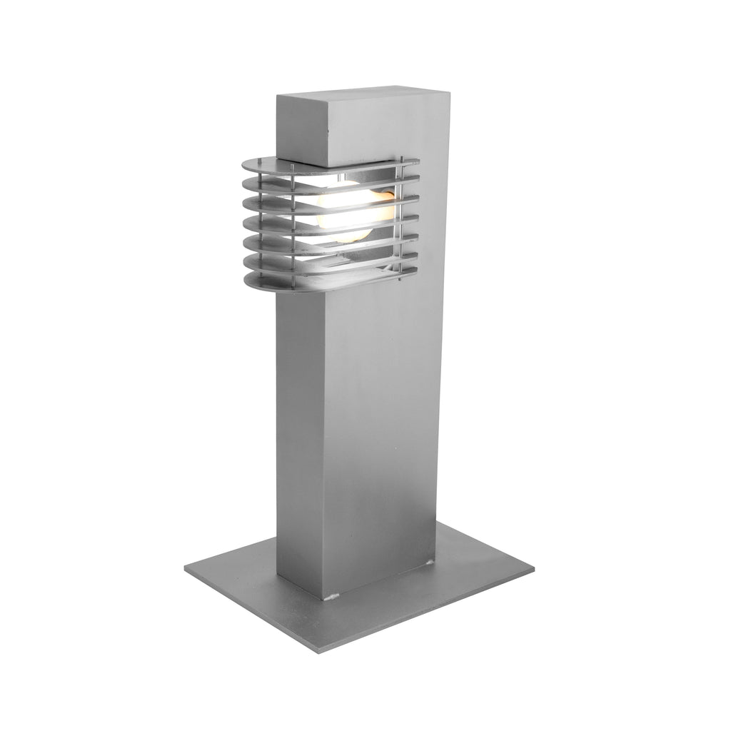 Silver Outdoor Caged Walkway Lamp