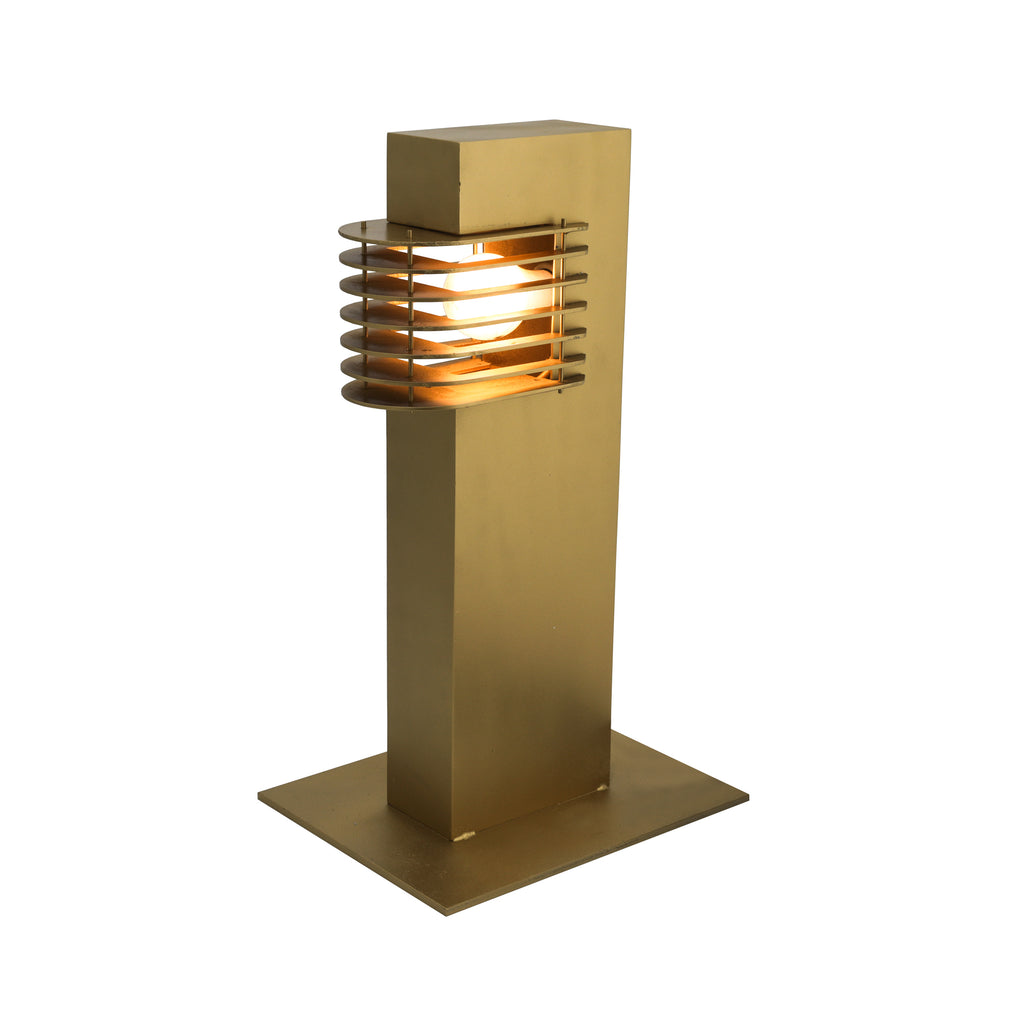 Gold Outdoor Caged Walkway Lamp