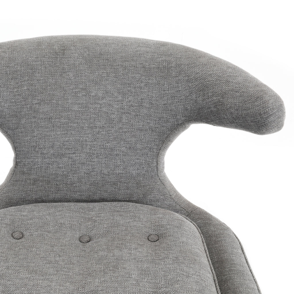 Grey Wingback Chair w/ Tufted Cushion