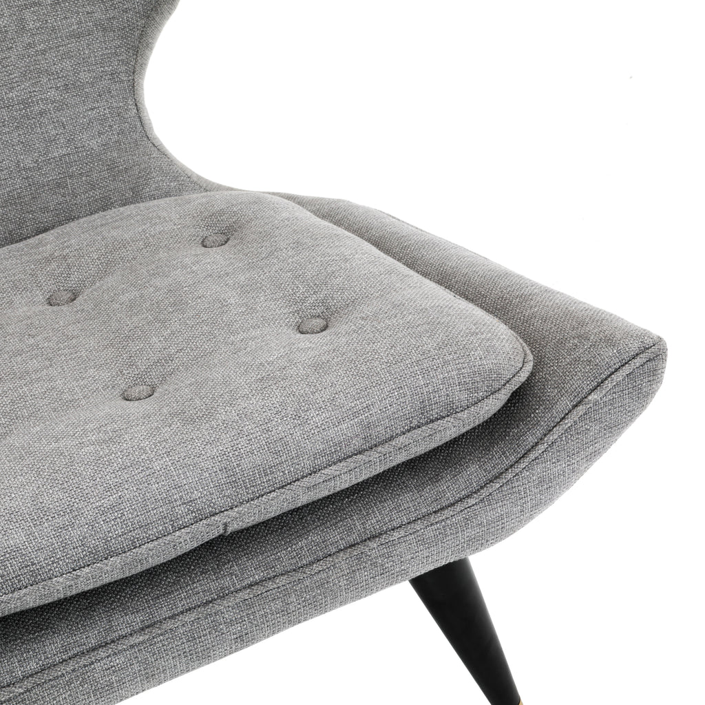 Grey Wingback Chair w/ Tufted Cushion