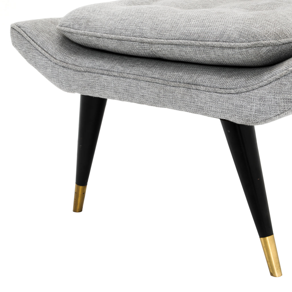 Grey Wingback Chair w/ Tufted Cushion