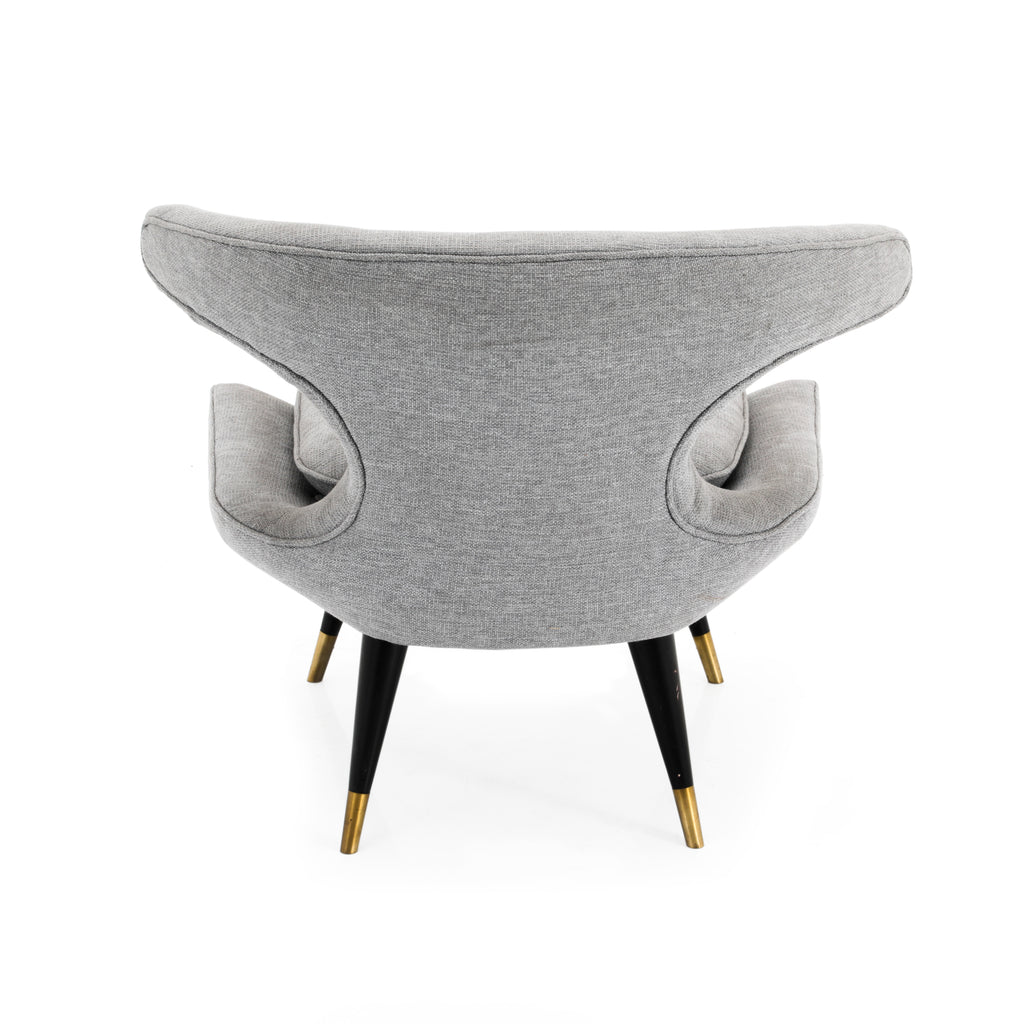 Grey Wingback Chair w/ Tufted Cushion