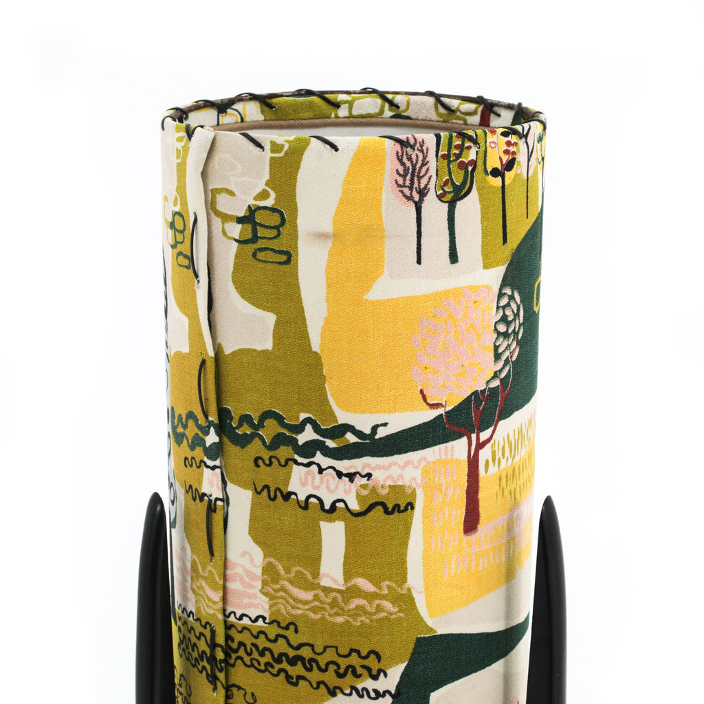 Patterned Black Cylinder Floor Lamp