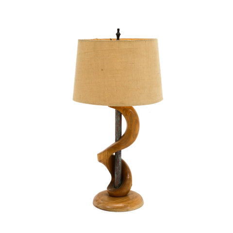 Wood Swirl Table Lamp