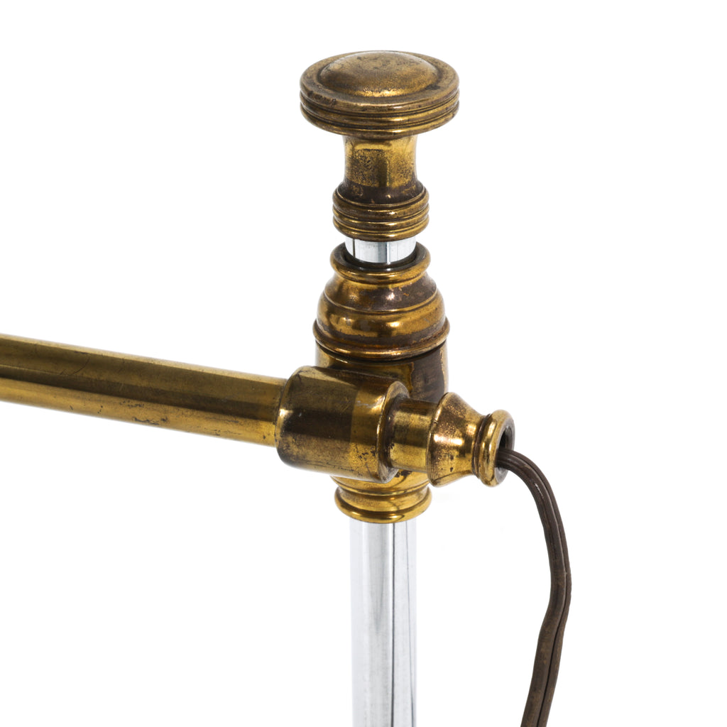 Distressed Green / Brass Vintage Table Lamp