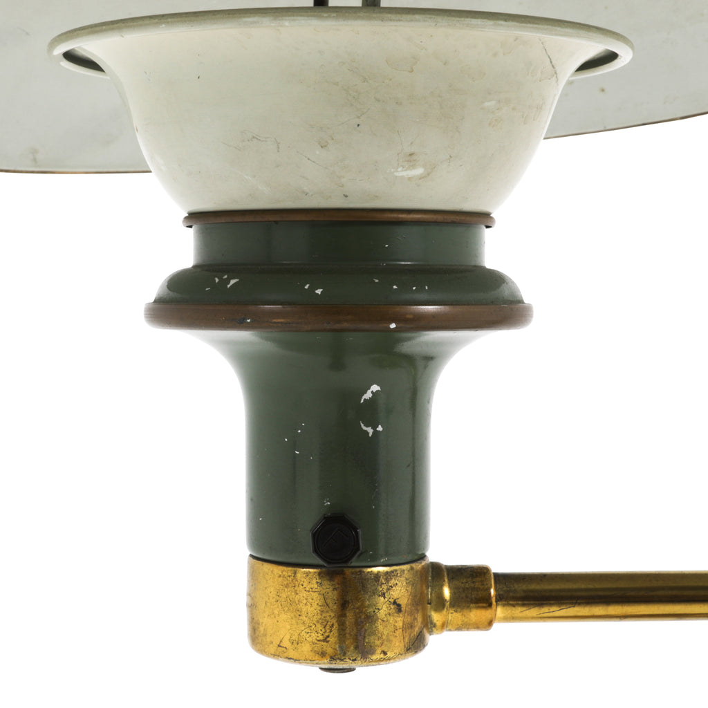 Distressed Green / Brass Vintage Table Lamp