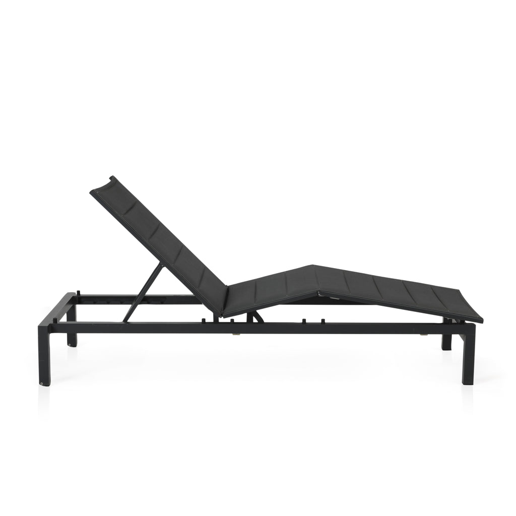 Dark Grey / Black Outdoor Chaise Lounge