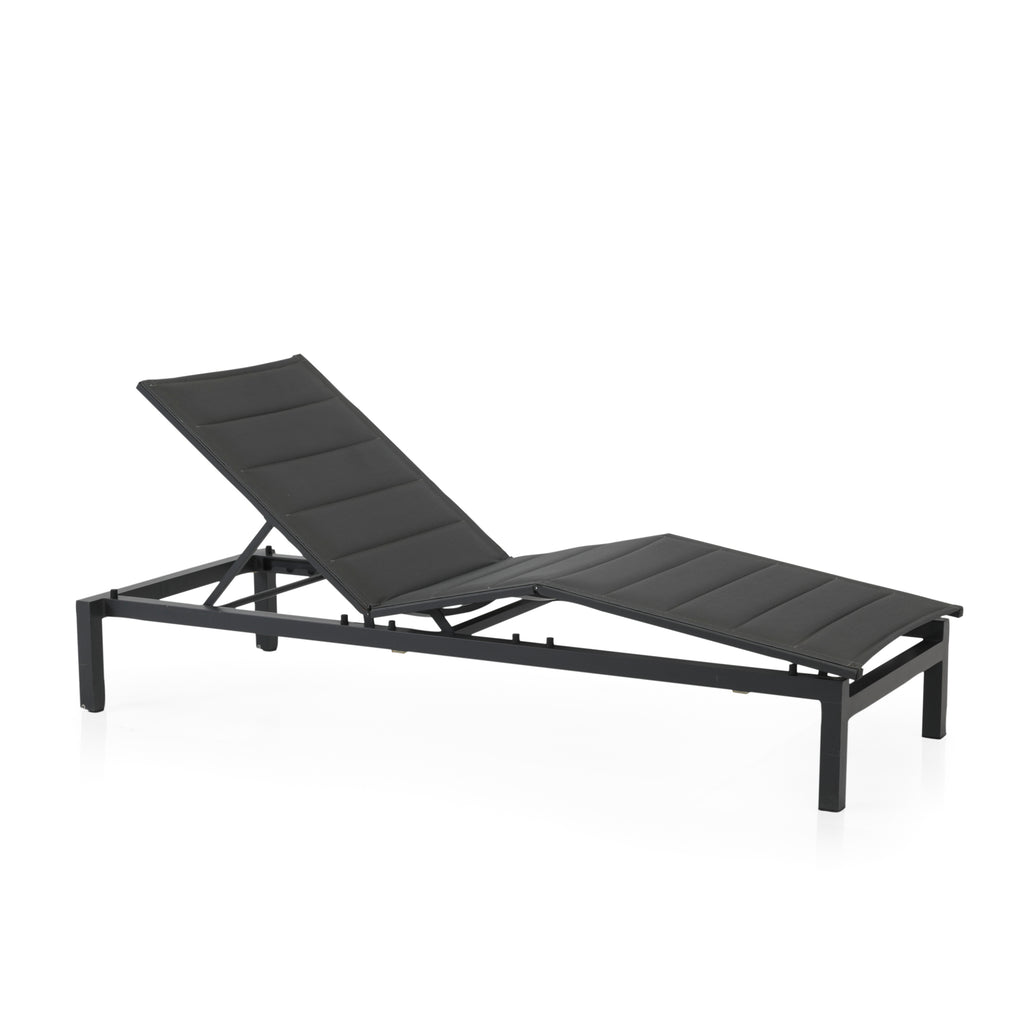 Dark Grey / Black Outdoor Chaise Lounge