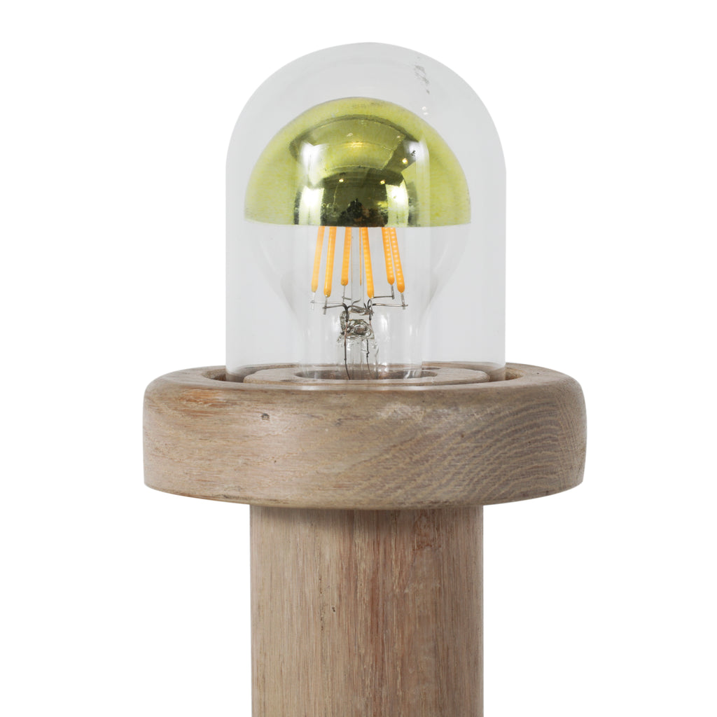 Light Wood 3-Bulb Table Lamp