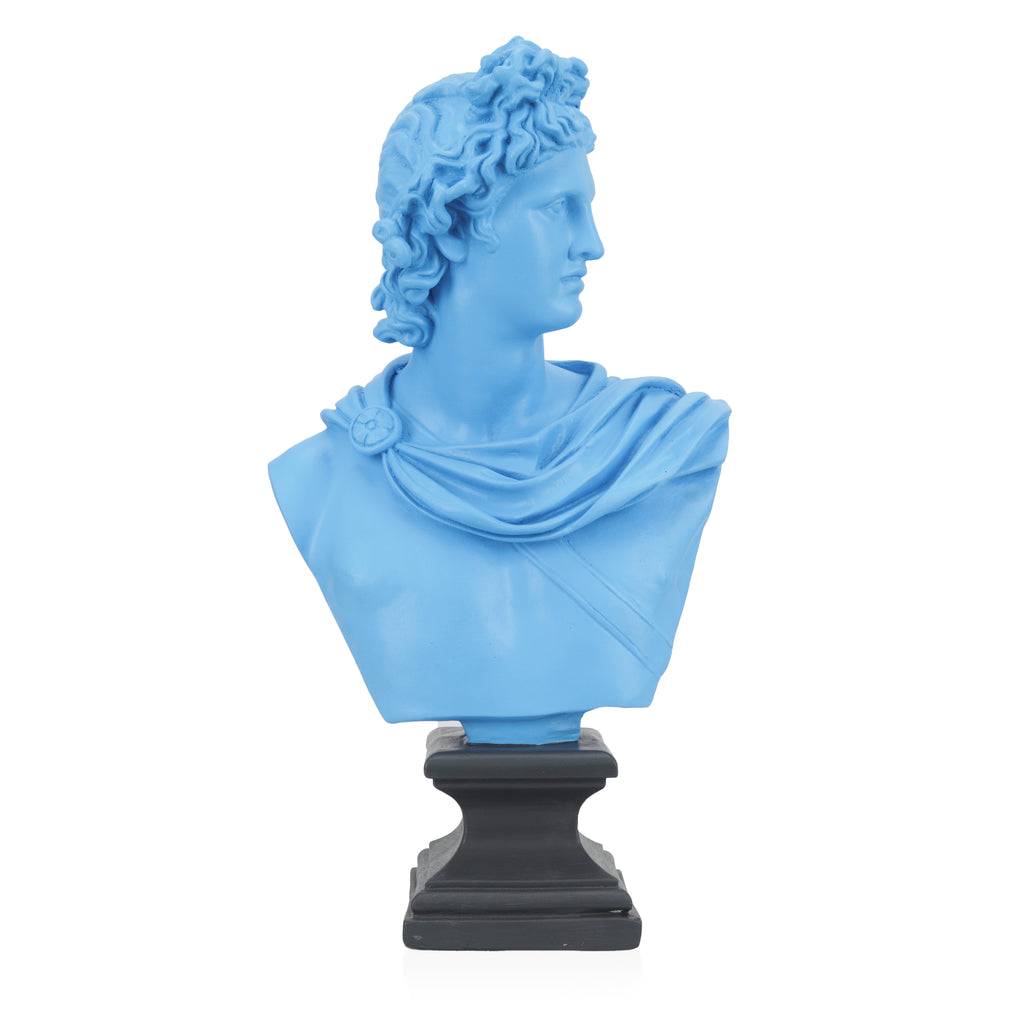 Light Blue Greek David Bust Sculpture