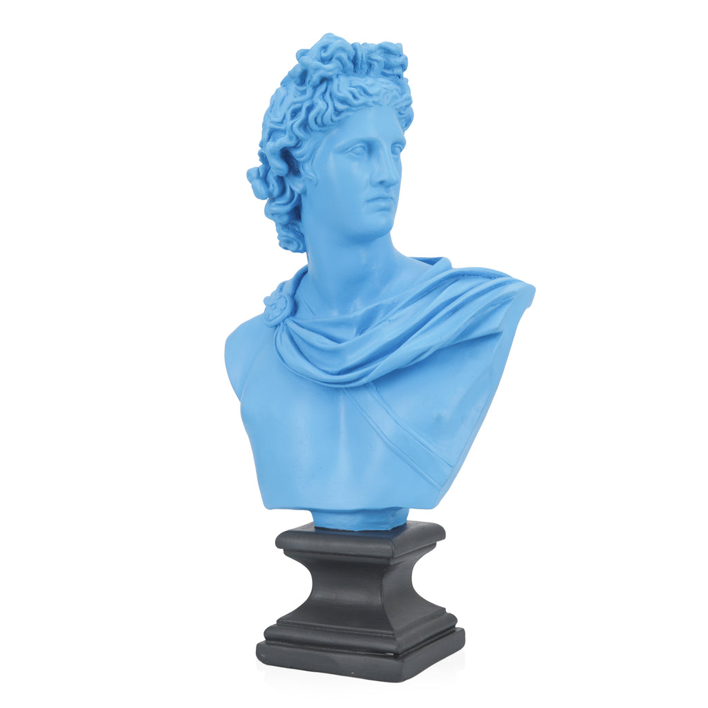 Light Blue Greek David Bust Sculpture