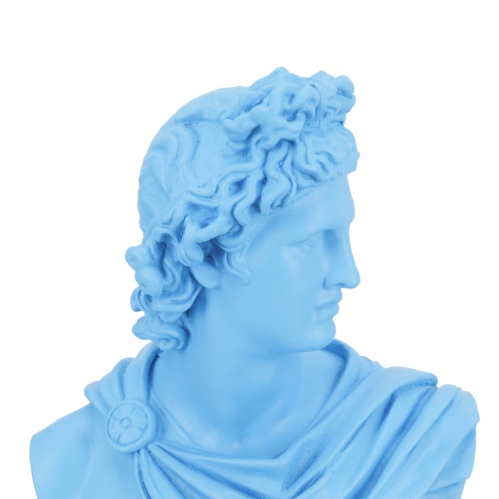 Light Blue Greek David Bust Sculpture