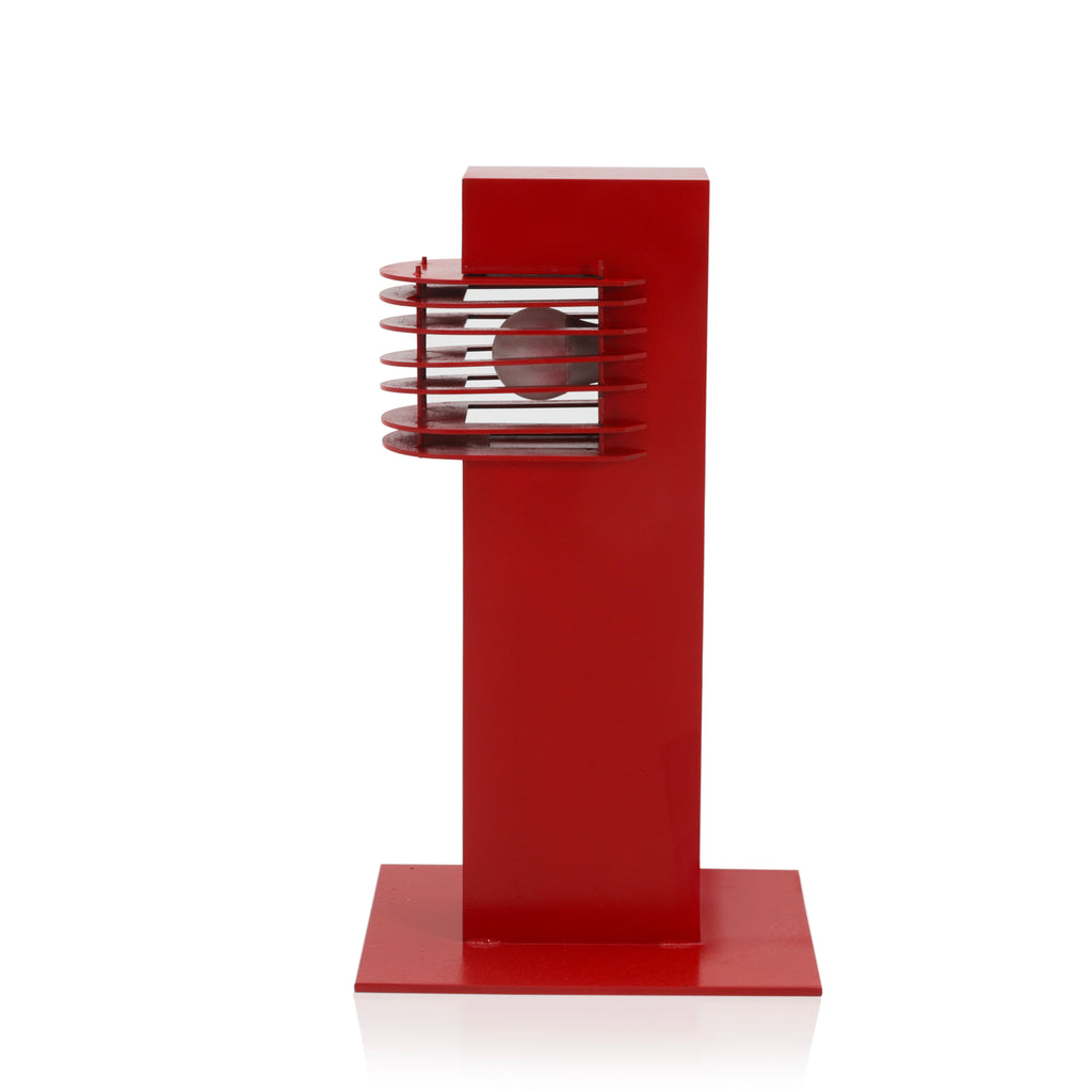 Red Outdoor Caged Walkway Lamp