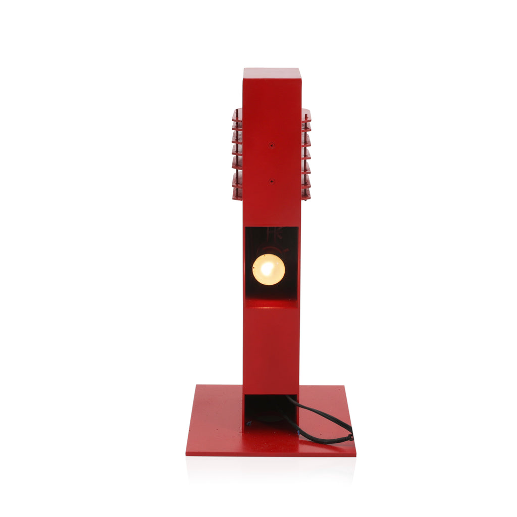 Red Outdoor Caged Walkway Lamp