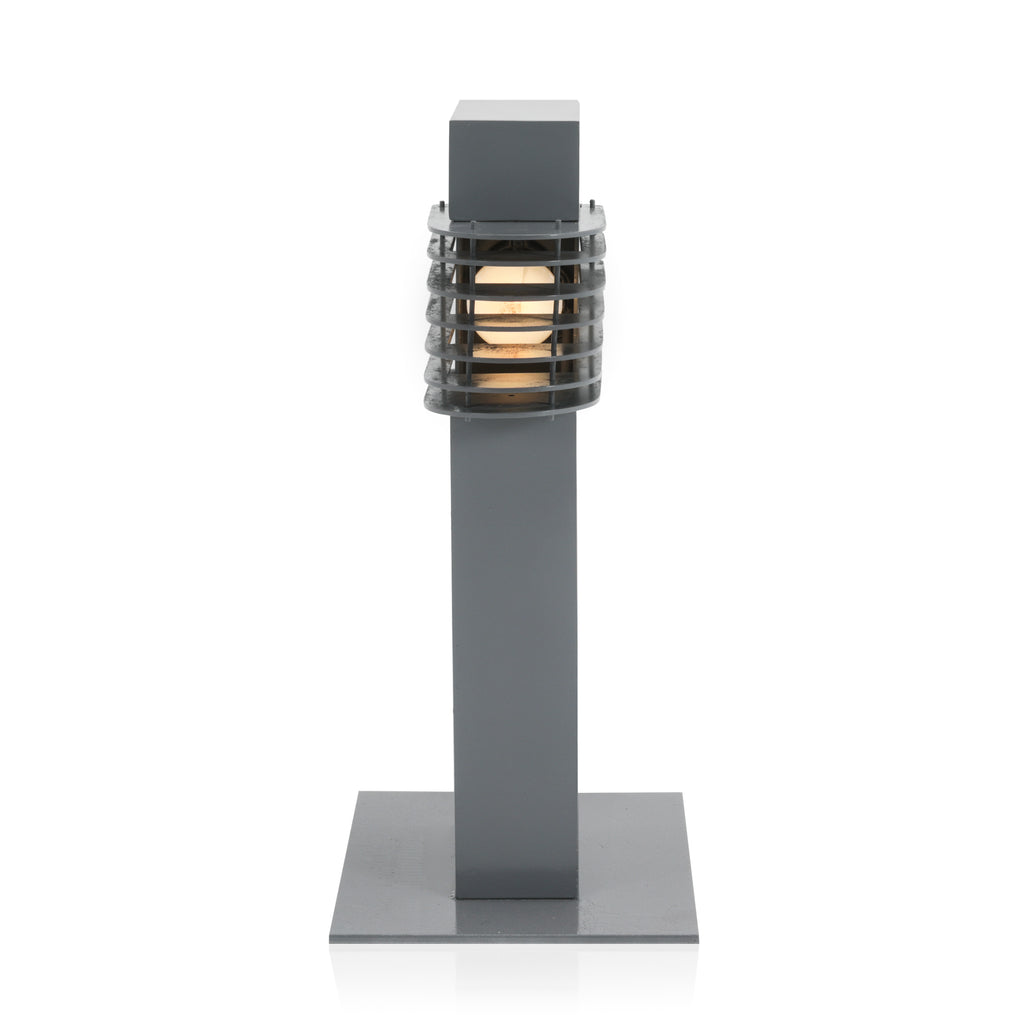 Grey Outdoor Caged Walkway Lamp