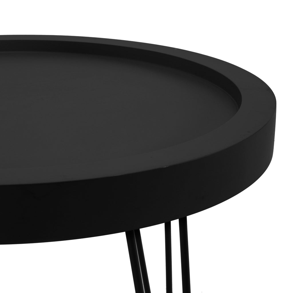 Black Round Side Table