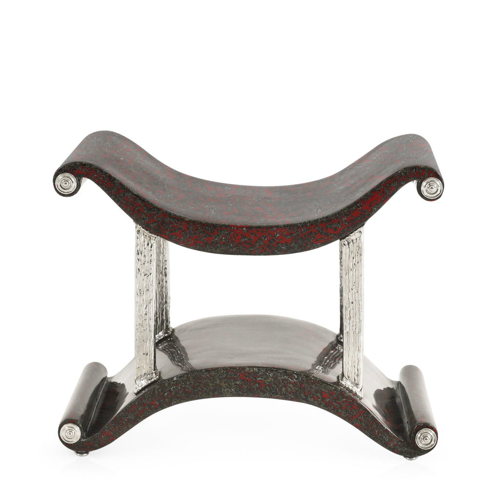 Red Speckled Throne Stool