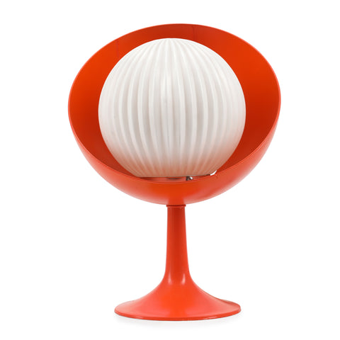 Orange Mod Round Table Lamp with Orb