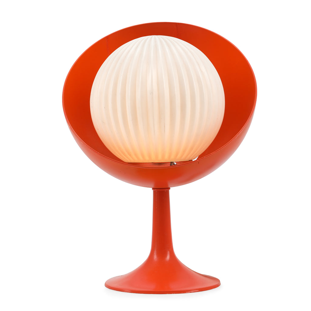 Orange Mod Round Table Lamp with Orb