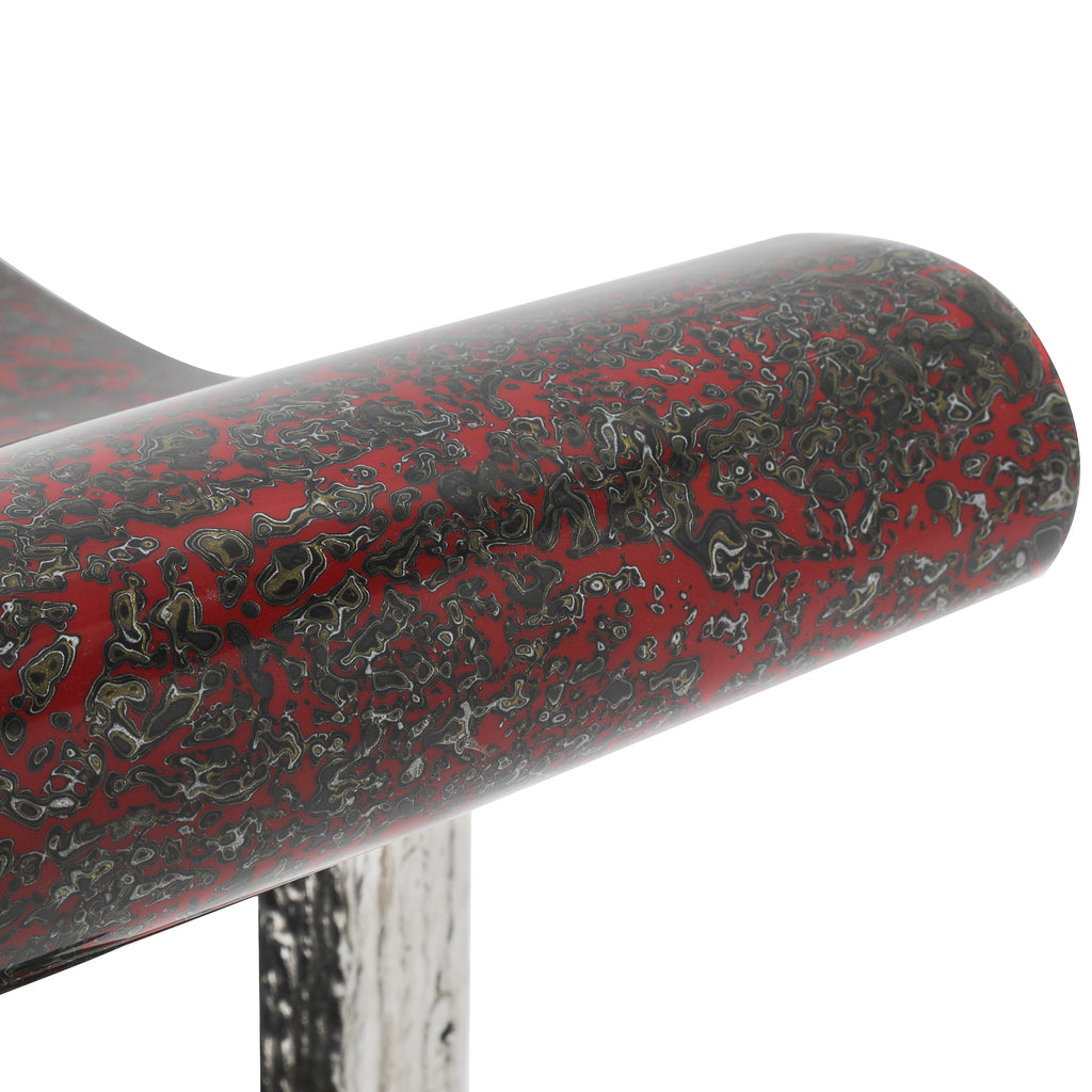 Red Speckled Throne Stool