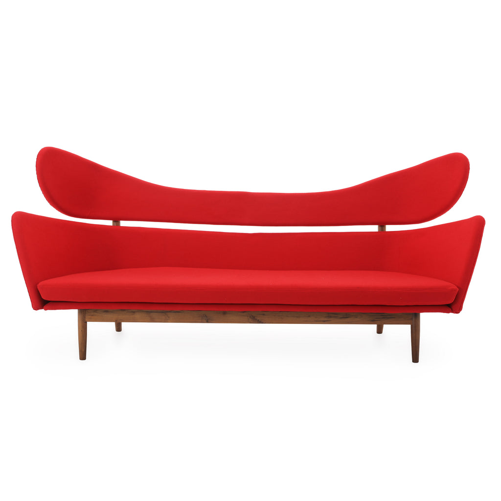 Red Baker Wingback Sofa