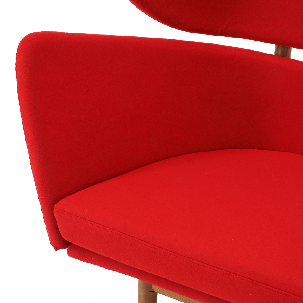 Red Baker Wingback Sofa