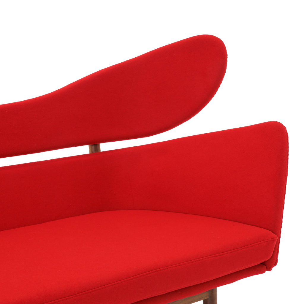 Red Baker Wingback Sofa